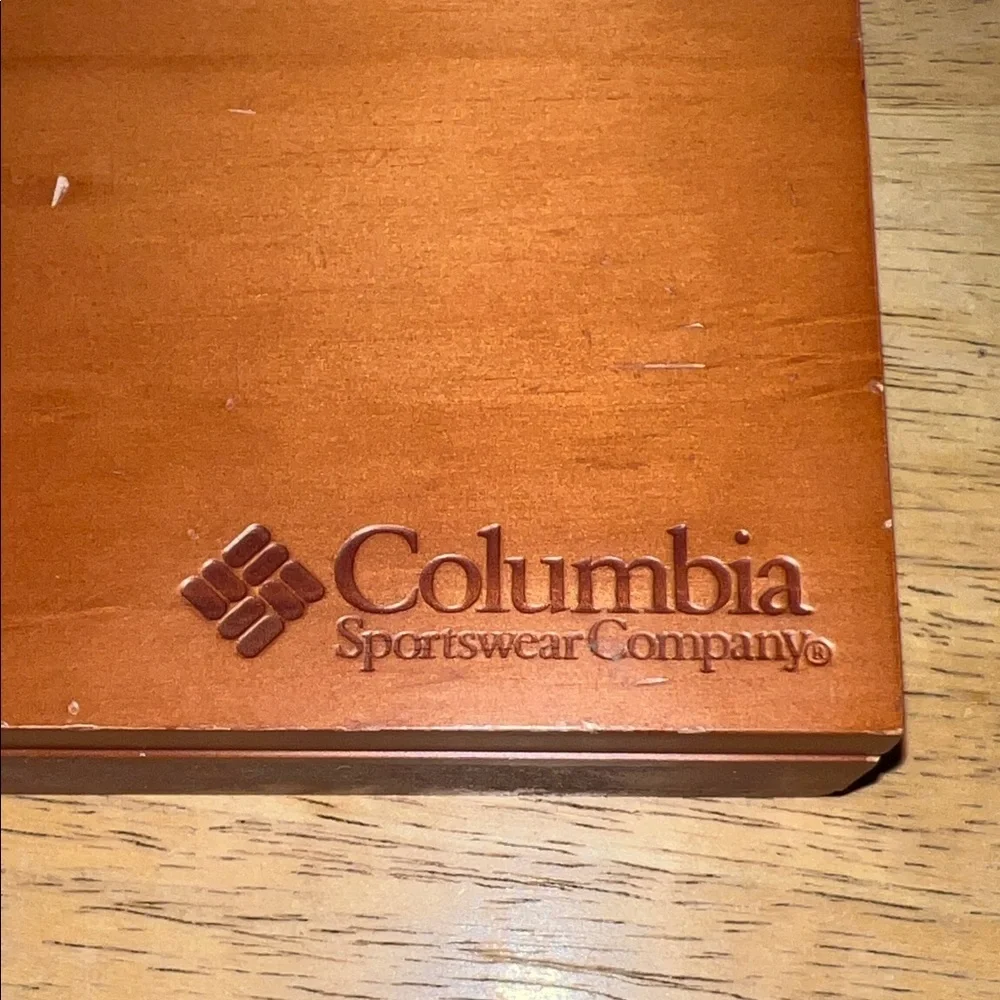 Columbia Wooden Storage Box in Brown and Dark Brown